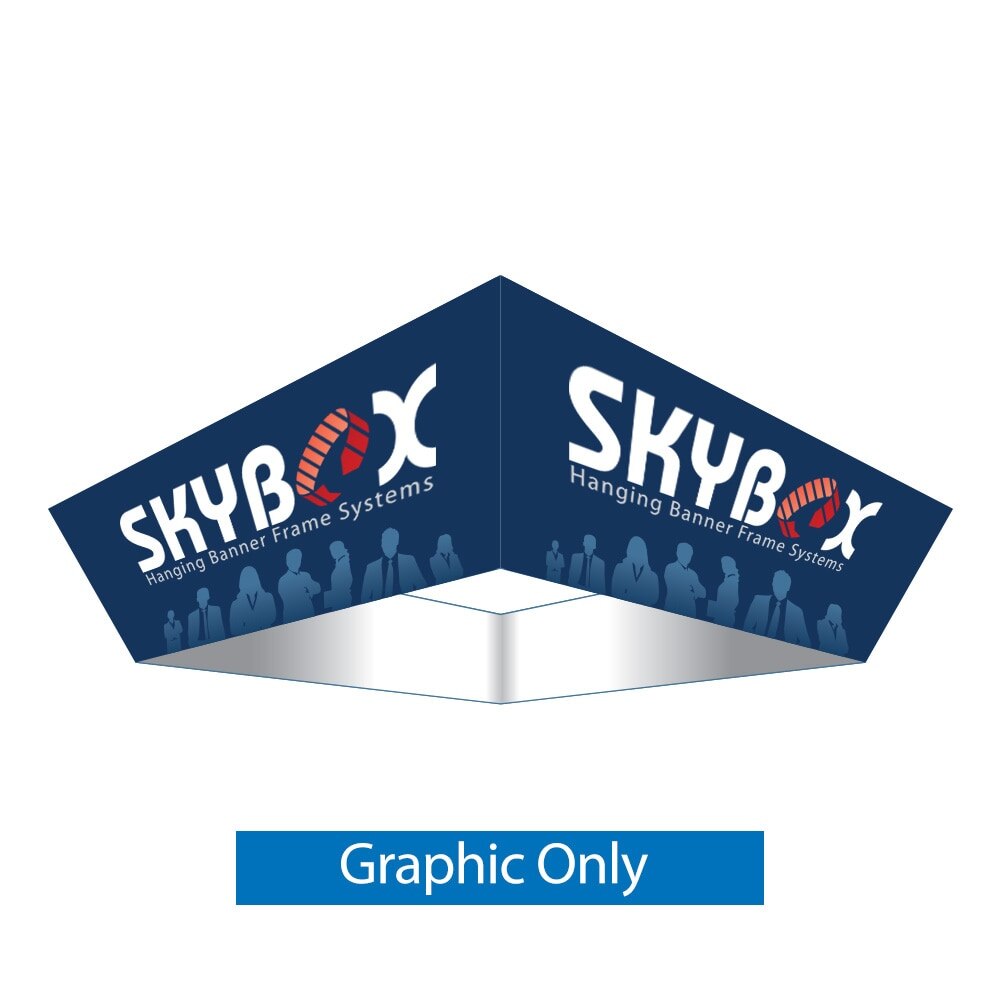 12x3.5 ft. Hanging Banner Tapered Square — Single Sided Graphic Only with White Back Fabric